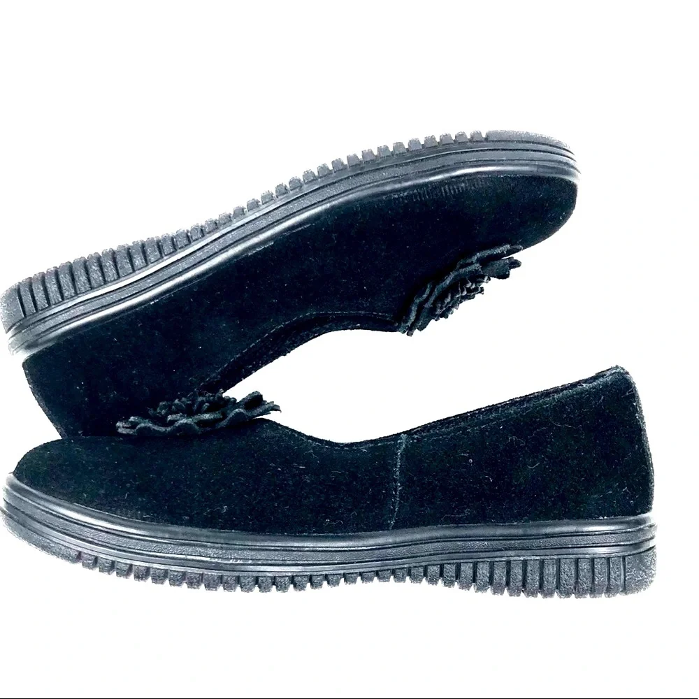 Mulberribush Girls Black Suede Flats Size 2